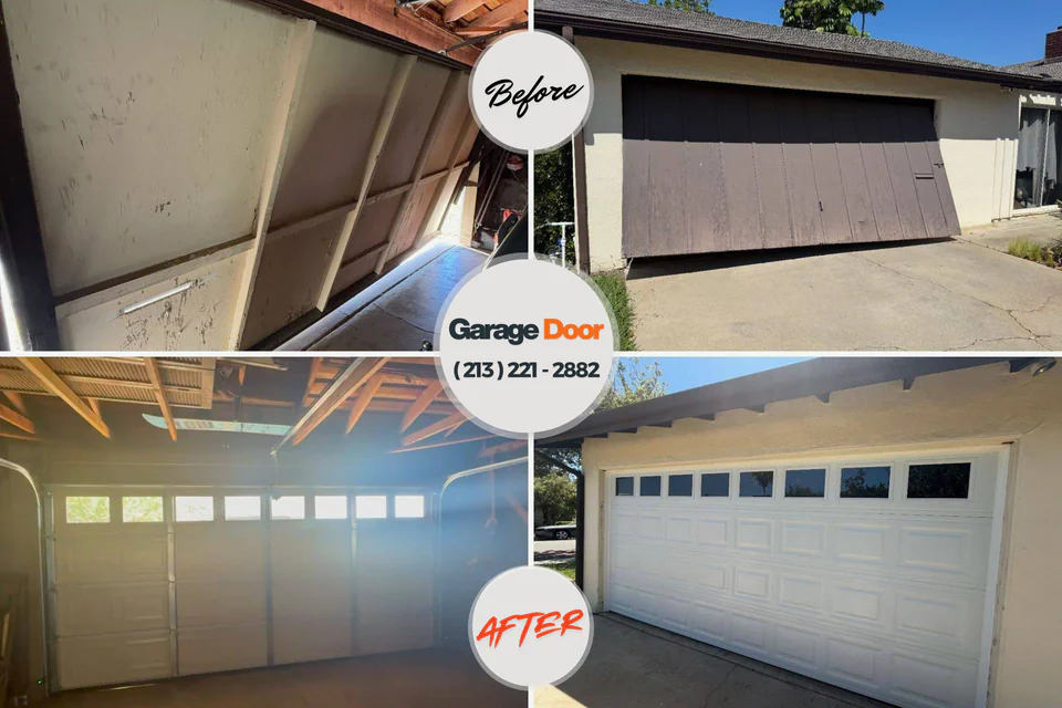Before and after: garage door repair Emmitsburg, MD